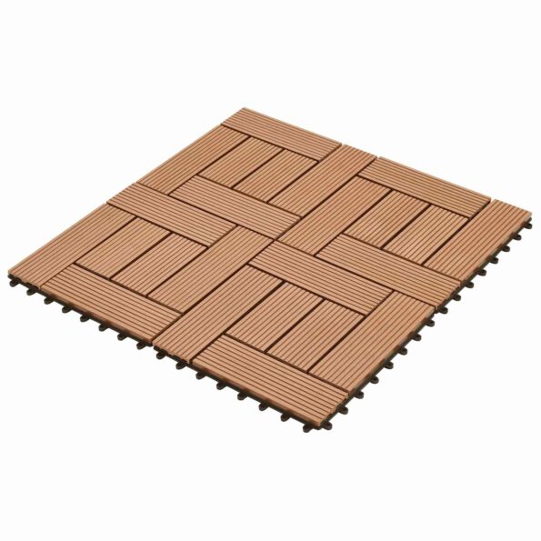 vidaXL Dlažba na terasu 11 pcs Hnedá 30 x 30 cm drevoplast – Obrázok 3
