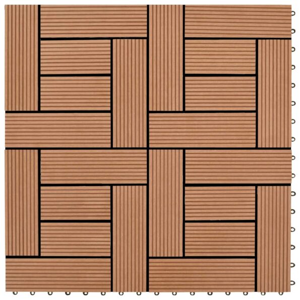 vidaXL Dlažba na terasu 11 pcs Hnedá 30 x 30 cm drevoplast – Obrázok 5