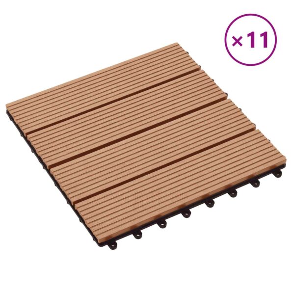 vidaXL Dlažba na terasu 11 pcs Tík 30 x 30 cm drevoplast – Obrázok 2