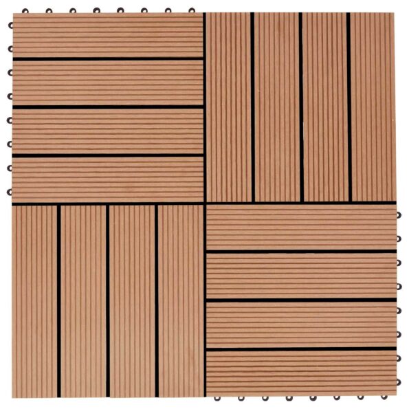 vidaXL Dlažba na terasu 11 pcs Tík 30 x 30 cm drevoplast – Obrázok 5