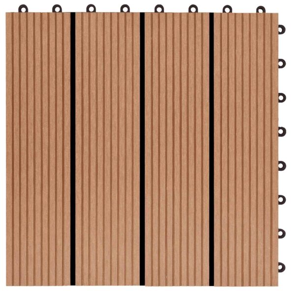 vidaXL Dlažba na terasu 11 pcs Tík 30 x 30 cm drevoplast – Obrázok 6