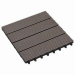 vidaXL Dlažba na terasu 11 pcs Tmavohnedá 30 x 30 cm drevoplast