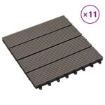 vidaXL Dlažba na terasu 11 pcs Tmavohnedá 30 x 30 cm drevoplast – Obrázok 2