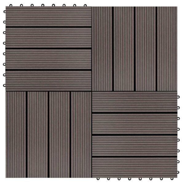 vidaXL Dlažba na terasu 11 pcs Tmavohnedá 30 x 30 cm drevoplast – Obrázok 5