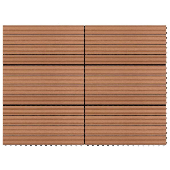 vidaXL Dlažba na terasu 6 pcs Hnedá 60 x 30 cm drevoplast – Obrázok 5