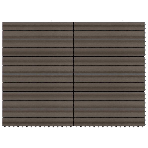 vidaXL Dlažba na terasu 6 pcs Tmavohnedá 60 x 30 cm drevoplast – Obrázok 4
