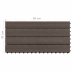 vidaXL Dlažba na terasu 6 pcs Tmavohnedá 60 x 30 cm drevoplast – Obrázok 6