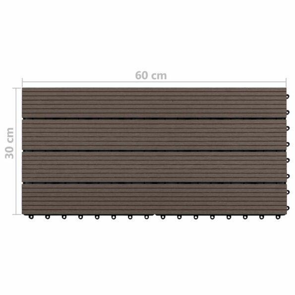 vidaXL Dlažba na terasu 6 pcs Tmavohnedá 60 x 30 cm drevoplast – Obrázok 6