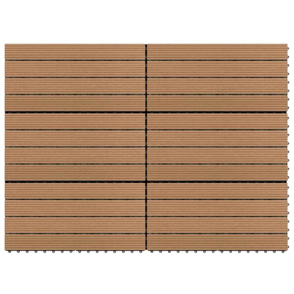 vidaXL Dlažba na terasu 6 pcs Hnedá 60 x 30 cm drevoplast – Obrázok 4