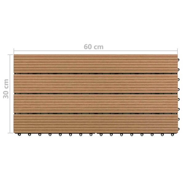 vidaXL Dlažba na terasu 6 pcs Hnedá 60 x 30 cm drevoplast – Obrázok 6