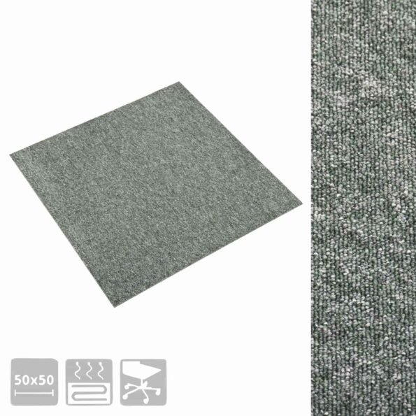 vidaXL Koberec 20 pcs Zelená 50 x 50 cm 100% polypropylén – Obrázok 7