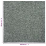 vidaXL Koberec 20 pcs Zelená 50 x 50 cm 100% polypropylén – Obrázok 8