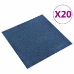 vidaXL Koberec 20 pcs Tmavomodrá 50 x 50 cm 100% polypropylén – Obrázok 2