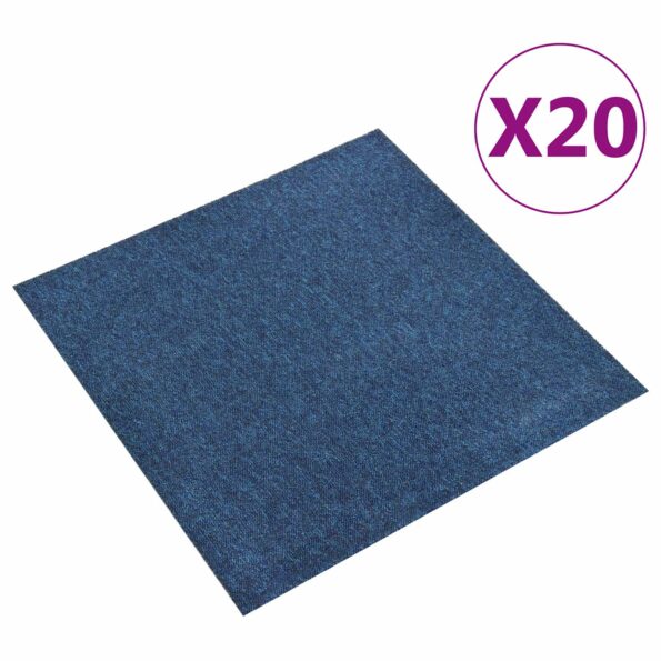 vidaXL Koberec 20 pcs Tmavomodrá 50 x 50 cm 100% polypropylén – Obrázok 2