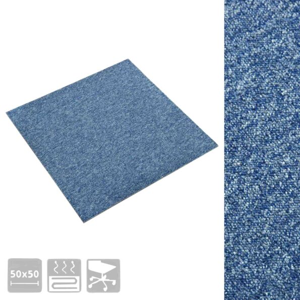 vidaXL Koberec 20 pcs Modrá 50 x 50 cm 100% polypropylén – Obrázok 7