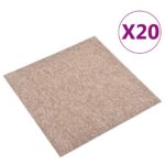 vidaXL Koberec 20 pcs Béžová 50 x 50 cm 100% polypropylén – Obrázok 2