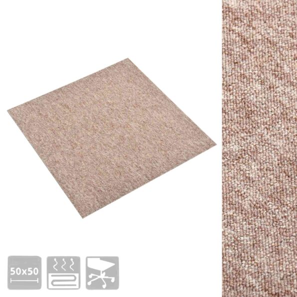vidaXL Koberec 20 pcs Béžová 50 x 50 cm 100% polypropylén – Obrázok 7