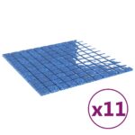 vidaXL Mozaiková dlažba 11 pcs Modrá 50 x 50 cm Sklo – Obrázok 2