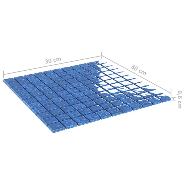 vidaXL Mozaiková dlažba 11 pcs Modrá 50 x 50 cm Sklo – Obrázok 5