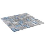 vidaXL Mozaiková dlažba 22 pcs Sivá a modrá 50 x 50 cm Sklo