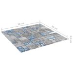 vidaXL Mozaiková dlažba 22 pcs Sivá a modrá 50 x 50 cm Sklo – Obrázok 5