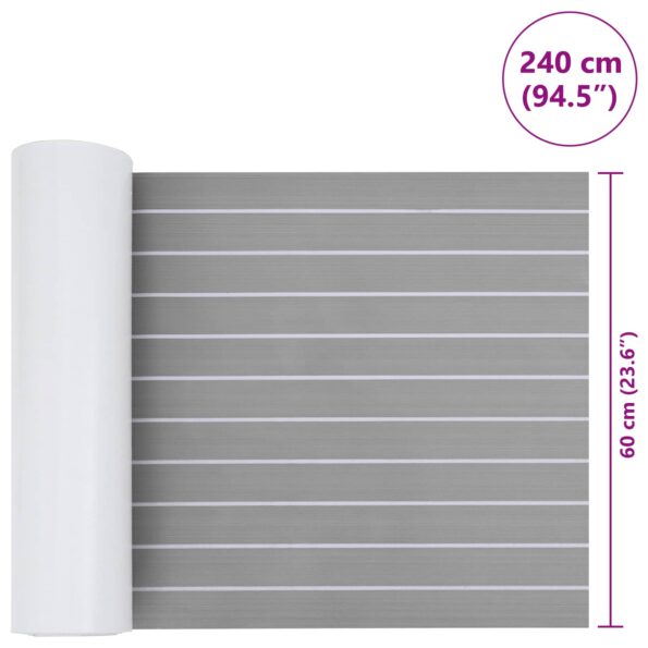 vidaXL Loďová podložka Pruhovaný Svetlo šedá a biela 240 x 60 cm EVA – Obrázok 8