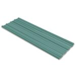 vidaXL Strešný panel 12 pcs Zelená 129 x 45 cm Pozinkovaná oceľ