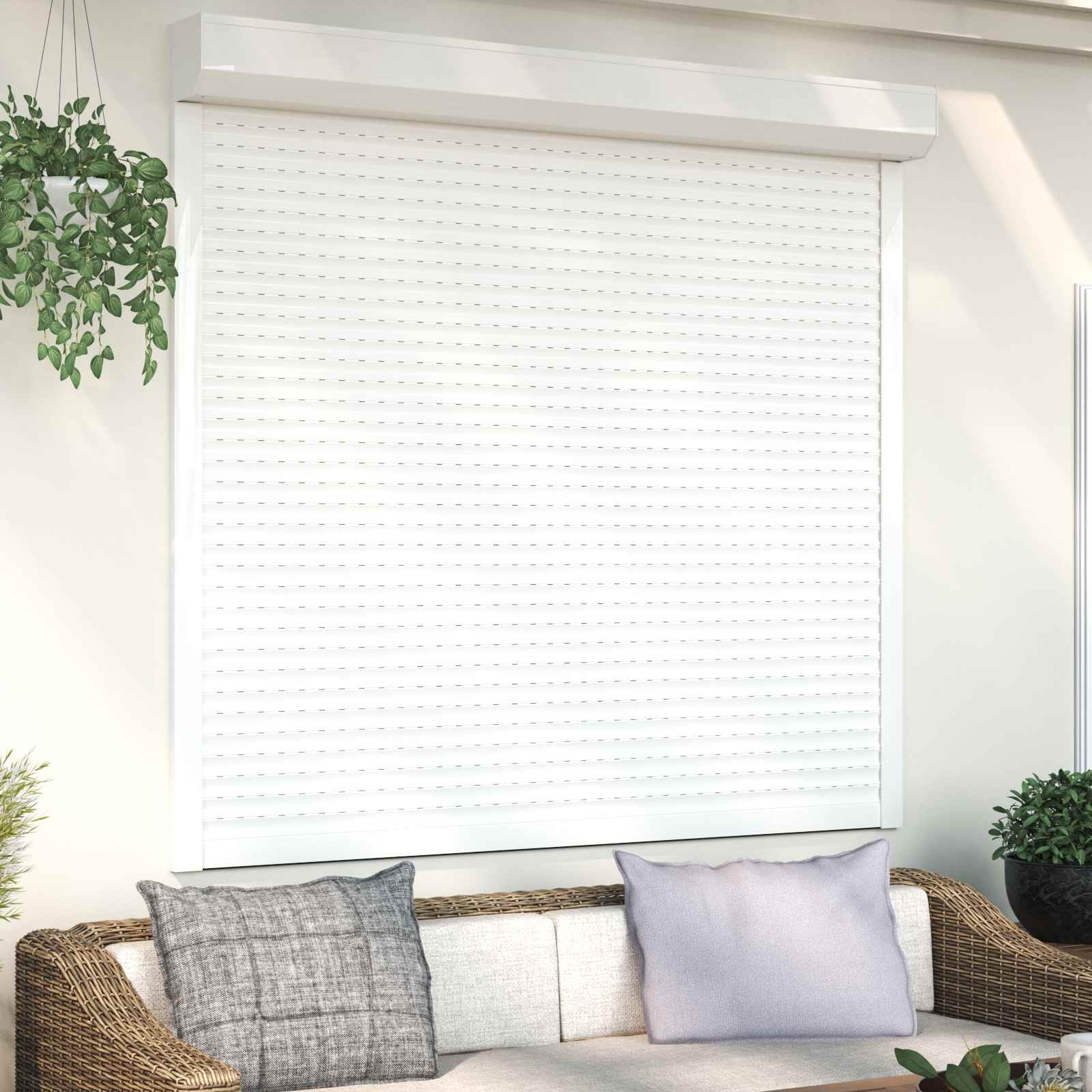42047062_1.jpg vidaXL Rolety Biely 160 x 150 cm Hliník a polyuretán – Obrázok 1