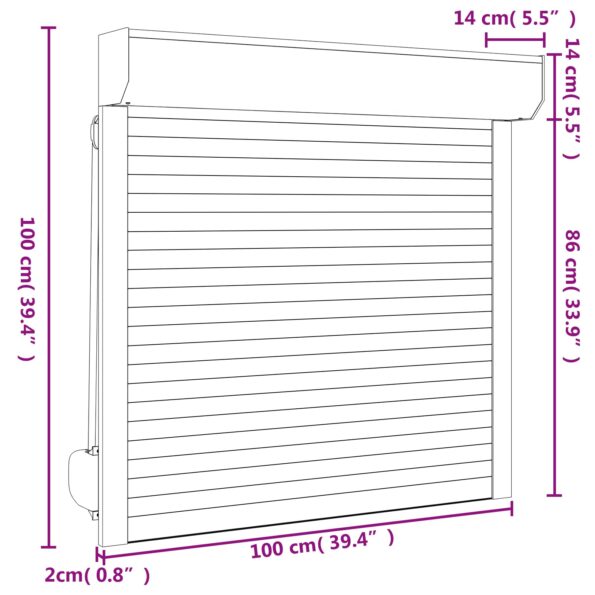 vidaXL Rolety Antracit 100 x 100 cm Hliník a polyuretán – Obrázok 7