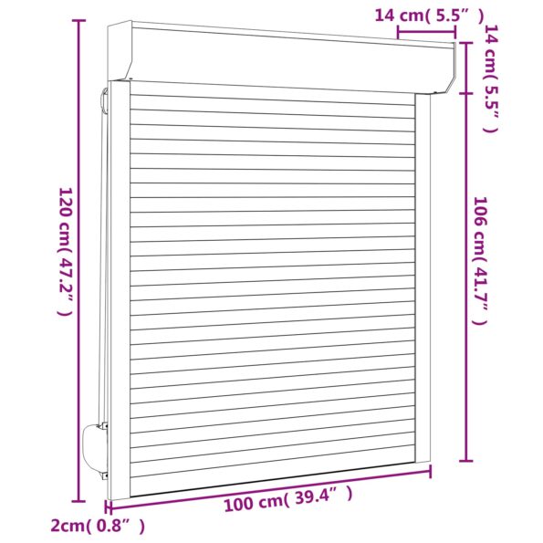 vidaXL Rolety Antracit 100 x 120 cm Hliník a polyuretán – Obrázok 7