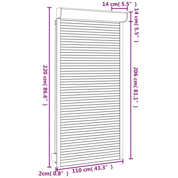 vidaXL Rolety Antracit 110 x 220 cm Hliník a polyuretán – Obrázok 7