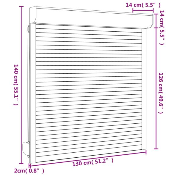 vidaXL Rolety Antracit 130 x 140 cm Hliník a polyuretán – Obrázok 7