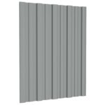 vidaXL Strešný panel 12 pcs Sivá 60 x 45 cm Pozinkovaná oceľ