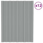 vidaXL Strešný panel 12 pcs Sivá 60 x 45 cm Pozinkovaná oceľ – Obrázok 2