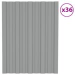 vidaXL Strešný panel 36 pcs Sivá 60 x 45 cm Pozinkovaná oceľ – Obrázok 2