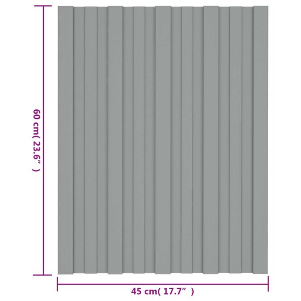 vidaXL Strešný panel 36 pcs Sivá 60 x 45 cm Pozinkovaná oceľ – Obrázok 7