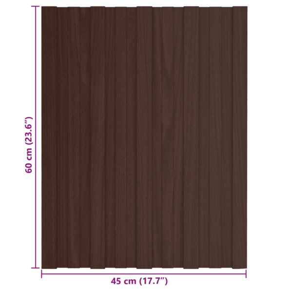 vidaXL Strešný panel 36 pcs Hnedá 60 x 45 cm Pozinkovaná oceľ – Obrázok 7