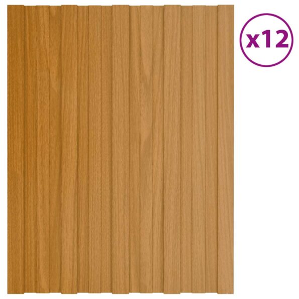 vidaXL Strešný panel 12 pcs Prírodná 60 x 45 cm Pozinkovaná oceľ – Obrázok 2