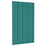 vidaXL Strešný panel 12 pcs Zelená 80 x 45 cm Pozinkovaná oceľ