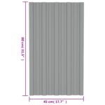 vidaXL Strešný panel 12 pcs Sivá 80 x 45 cm Pozinkovaná oceľ – Obrázok 7