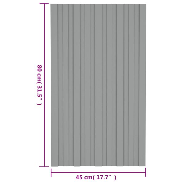 vidaXL Strešný panel 12 pcs Sivá 80 x 45 cm Pozinkovaná oceľ – Obrázok 7