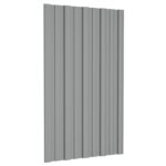 vidaXL Strešný panel 36 pcs Sivá 80 x 45 cm Pozinkovaná oceľ