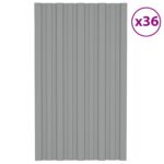 vidaXL Strešný panel 36 pcs Sivá 80 x 45 cm Pozinkovaná oceľ – Obrázok 2