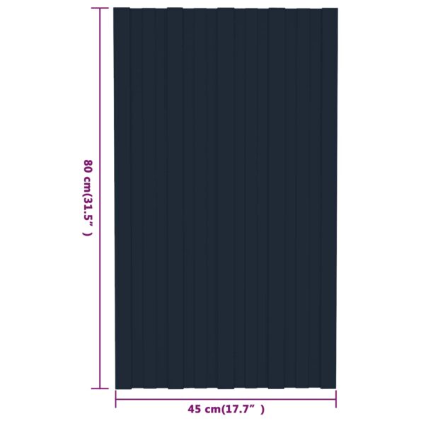 vidaXL Strešný panel 12 pcs Antracitová 80 x 45 cm Pozinkovaná oceľ – Obrázok 7