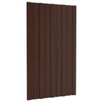 vidaXL Strešný panel 12 pcs Hnedá 80 x 45 cm Pozinkovaná oceľ