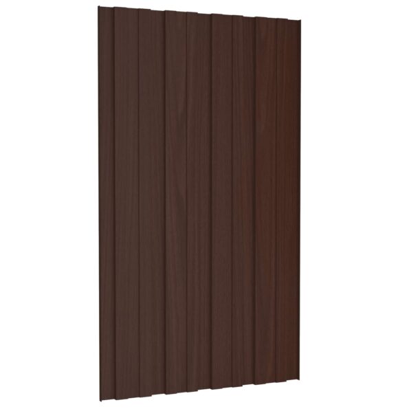 vidaXL Strešný panel 12 pcs Hnedá 80 x 45 cm Pozinkovaná oceľ – Obrázok 5