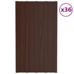 vidaXL Strešný panel 36 pcs Hnedá 80 x 45 cm Pozinkovaná oceľ – Obrázok 2