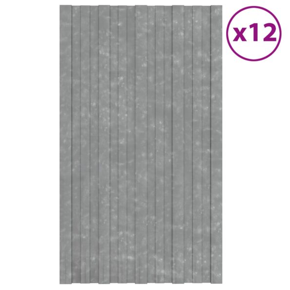 vidaXL Strešný panel 12 pcs Strieborná 80 x 45 cm Pozinkovaná oceľ – Obrázok 2