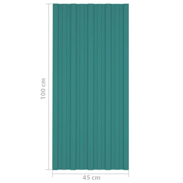 vidaXL Strešný panel 12 pcs Zelená 100 x 45 cm Pozinkovaná oceľ – Obrázok 7