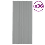vidaXL Strešný panel 36 pcs Sivá 100 x 45 cm Pozinkovaná oceľ – Obrázok 2